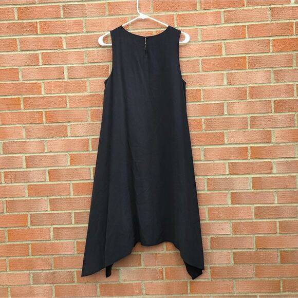 Eileen Fisher Sleeveless Hi-low Silk Dress in Black - Picture 2 of 4